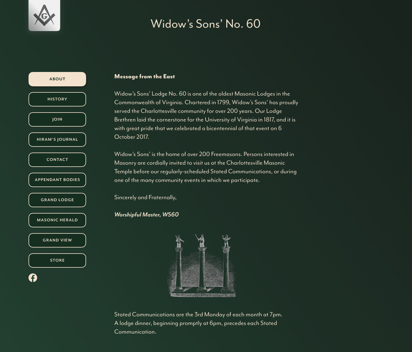Widow&rsquo;s Sons&rsquo; Lodge No. 60 website